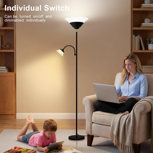 Torchiere Floor Lamp with Reading Light