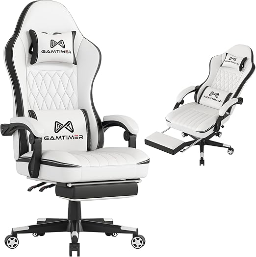 Ergonomic Gaming Chair with Footrest, Headrest & Lumbar Support – 400 lbs Capacity