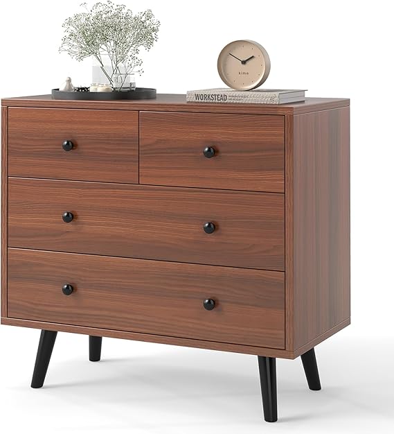 4-Drawer Chest Storage Cabinet with Anti-Tipping Device