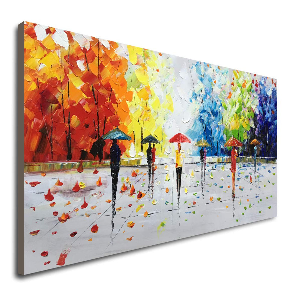 Abstract Landscape Oil Painting on Canvas – Hand Painted Wall Art