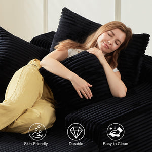Corduroy Chaise Lounge Sofa Bed – 67 Inch Deep Seat Sleeper Couch