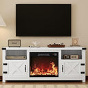 Farmhouse Fireplace TV Stand with Electric Hearth – Fits TVs up to 65"