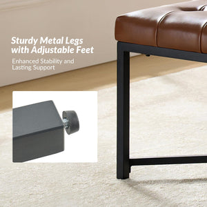 Leather Square Ottoman Coffee Table