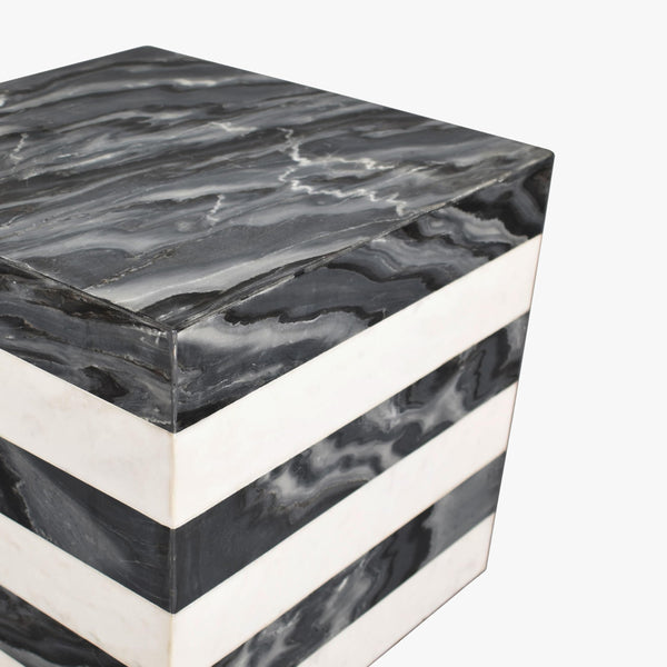 Natural Marble Cube End Table 15.5"