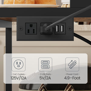 Baker's Rack with Cabinet, Power Outlet & LED Lights