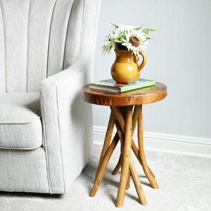 Teak Wood Stick Leg End Table
