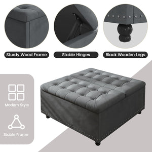 Large Square Storage Ottoman with Lift Top