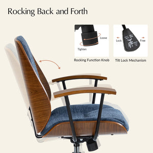 Solid Wood Rocking Office Chair