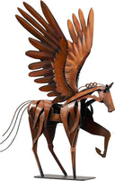 Handmade Metal Flying Horse Sculpture – Hand-Painted Pegasus Figurine