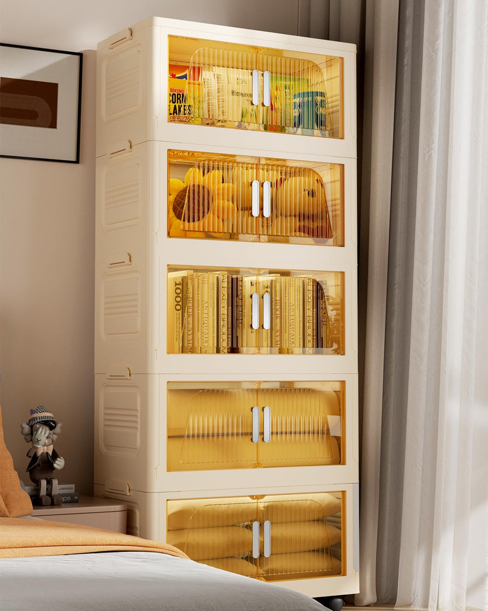 Stackable Storage Bins with Lids & Wheels