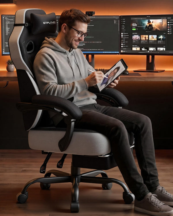 Big & Tall Gaming Chair with Footrest & Recliner