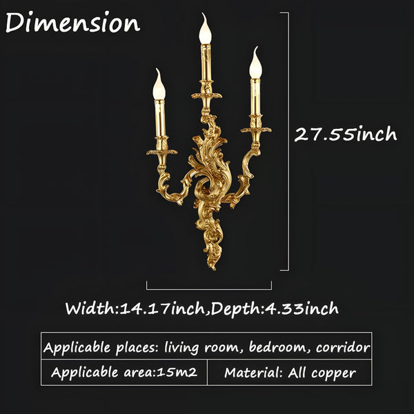 Brass Wall Sconce Mid Century Art Deco Candlestick Light
