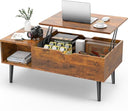 Lift Top Coffee Table with Hidden Storage & Shelves