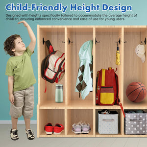 4-Section Kids Coat Locker with Bench