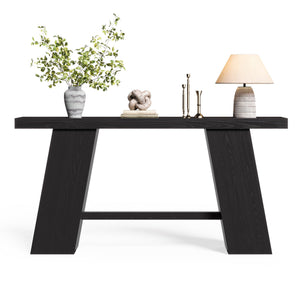 Narrow Console Table – Black MDF with A-Frame Legs, 70.87"
