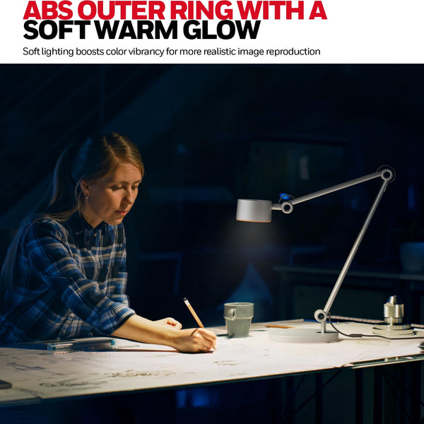 Full-Spectrum LED Desk Lamp with Adjustable Swing Arm – Gray