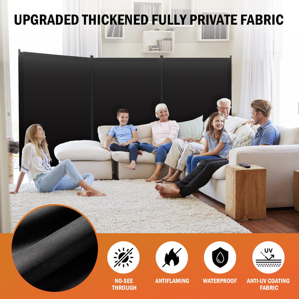 Blackout Room Divider – Freestanding Folding Privacy Screen