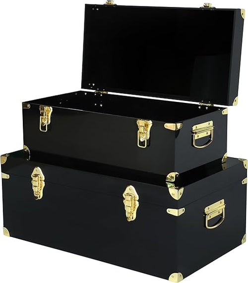 Acrylic Storage Chest Set of 2 with Handles & Hasps