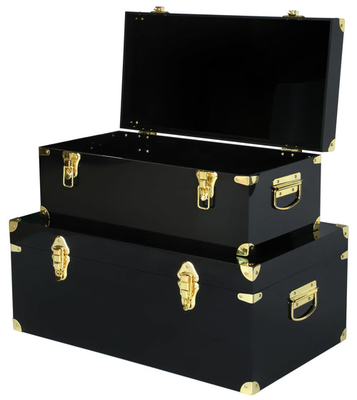 Clear Acrylic Storage Chest Set of 2 with Handles & Hasps