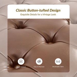 Leather Square Ottoman Coffee Table