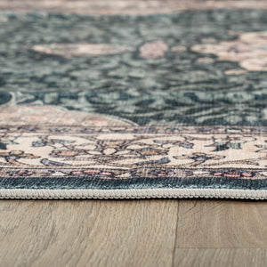 Traditional Oriental Medallion Washable Area Rug