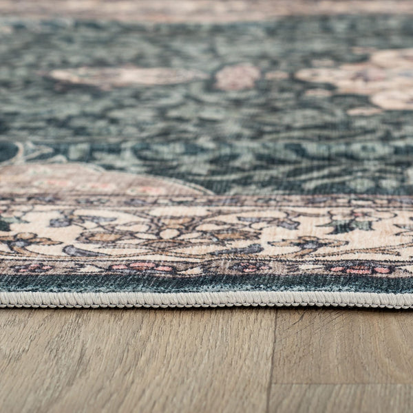 Traditional Oriental Medallion Washable Area Rug