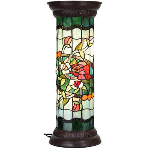 Rose Flower Tiffany Stained Glass Floor Lamp, 26"
