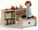 Kids Bookshelf with Reading Nook and Storage Bench