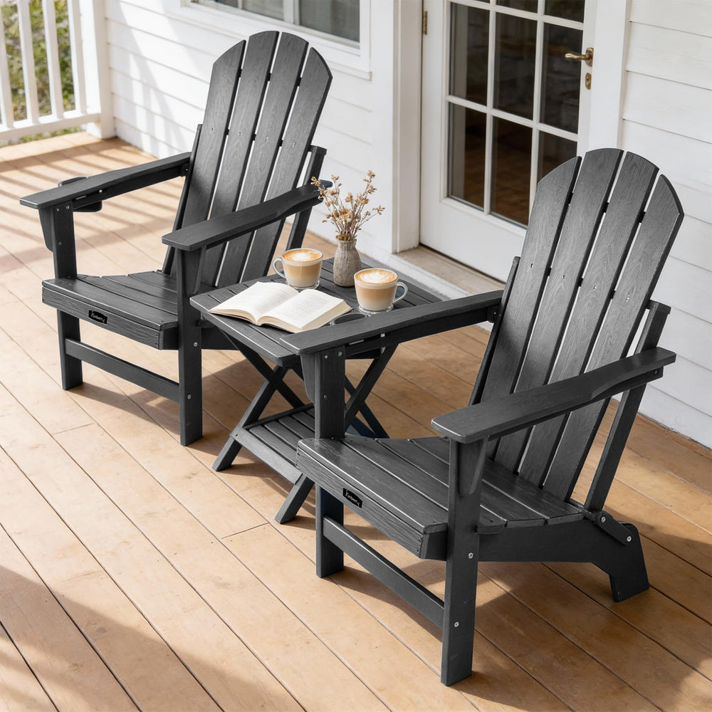 Folding Adirondack Chair – HDPE, All-Weather, with Cup Holder