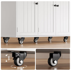 41.7" Kitchen Island with Drop Leaf, Storage Cabinet & Drawer