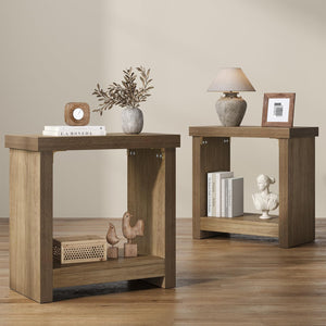 End Tables Set of 2 with Storage Shelves