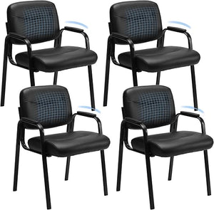Leather Reception Chair with Padded Arms – No Wheels