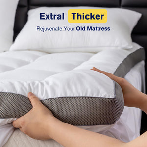 2-Inch Cooling Cotton Mattress Topper with Down Alternative Fill & No-Slip Design