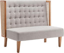 Mid-Century Modern Loveseat with Rattan Arms