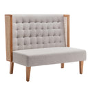 Loveseat Settee Bench with Rattan Arms