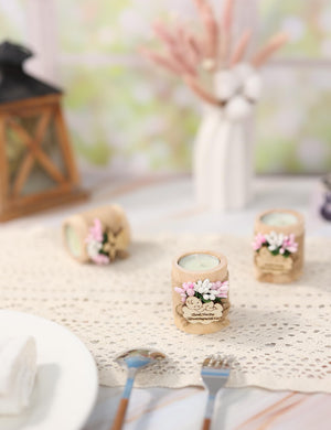 50-Piece Wooden Tealight Candle Holder Set – Baby Shower Party Favors