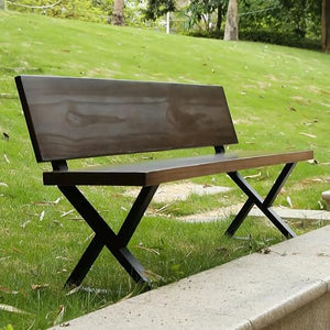 16 Inch Metal Bench Legs with Backrest Bracket – Set of 2