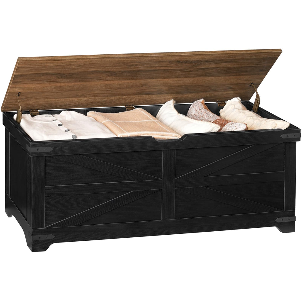 Large Farmhouse Toy Chest & Storage Bench with Safety Hinges