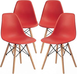 Mid-Century Modern Plastic Dining Chair – Set of 4