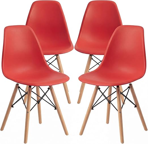 Mid-Century Modern Plastic Dining Chair – Set of 4