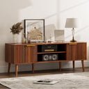 Mid-Century Modern TV Stand with Cabinet Storage