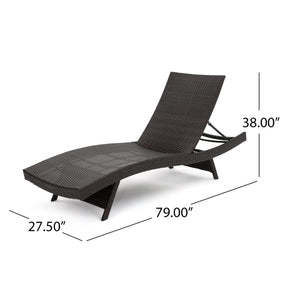 Outdoor Wicker Adjustable Chaise Lounge Chair Set, 2-Piece