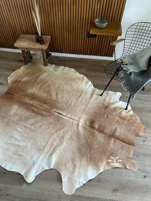 Beige Cowhide Rug 7x6 Natural Hair-On