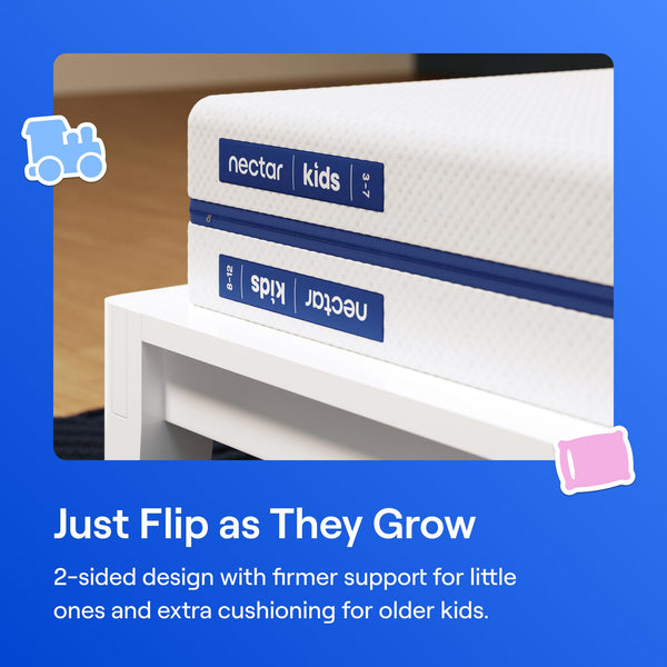 Kids Twin & Full Mattress – 2-Sided Flippable Memory Foam