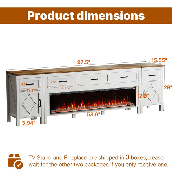 TV Stand with Electric Fireplace