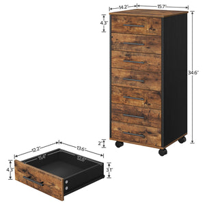 7-Drawer Mobile File Cabinet