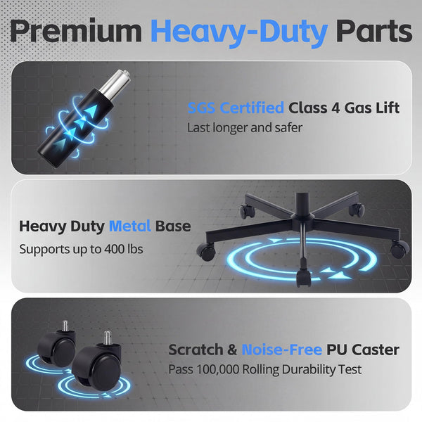 High Back Ergonomic Gaming Chair with Pocket Spring Cushion