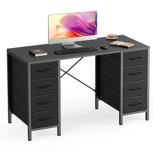 47" Computer Desk with 8 Fabric Drawers & X-Brace Storage