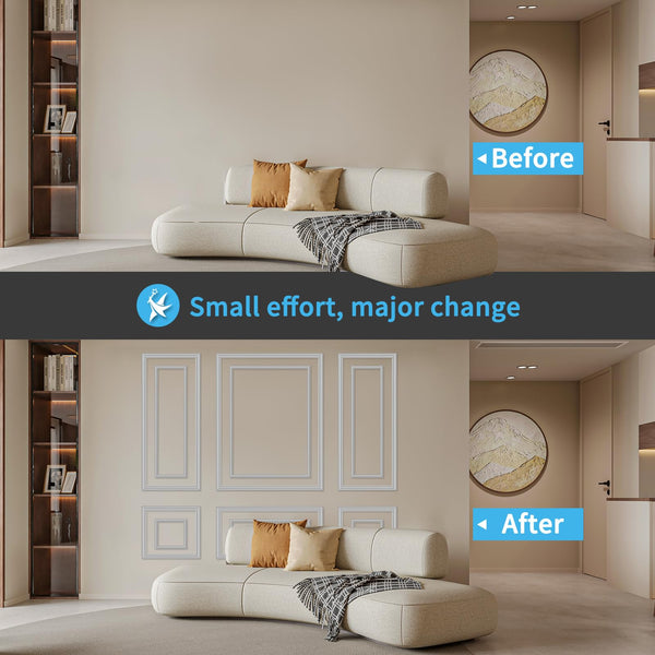 Bilinear Frame Wall Molding Set – 6 Frames, Glue-On, Polystyrene