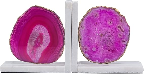 Polished Agate & Marble Bookends Set of 2